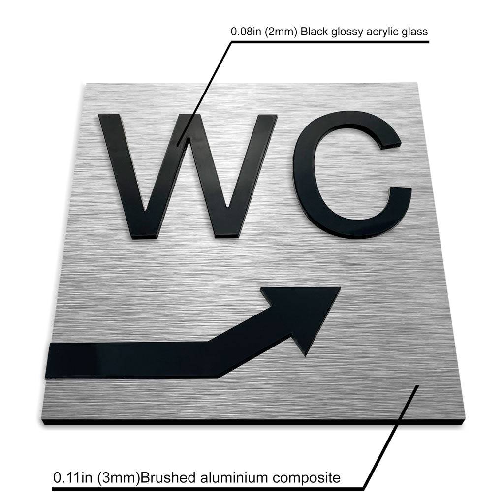 WC UP RIGHT SIGN - ALUMADESIGNCO Door Signs - Custom Door Signs For Business & Office