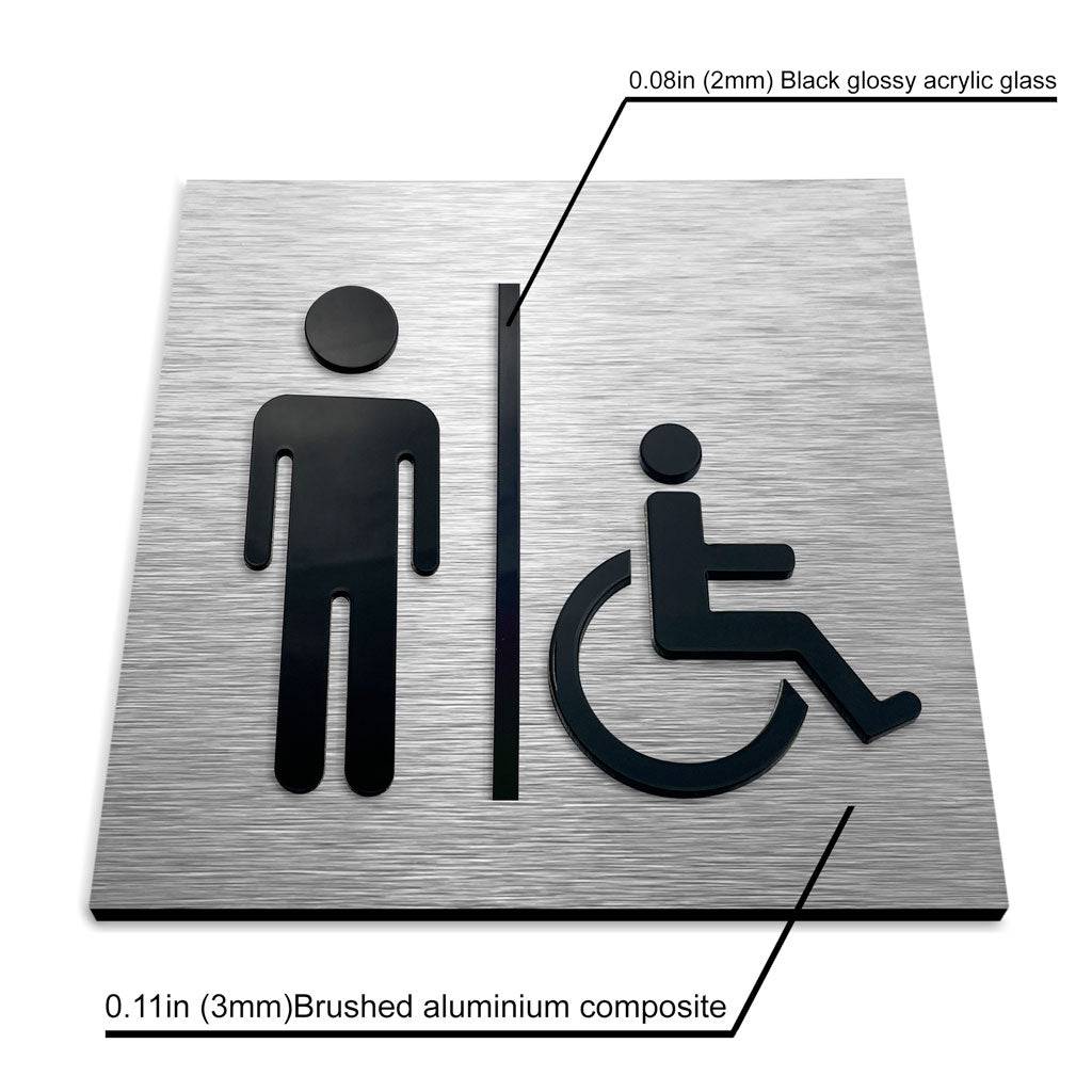 MENS & DISABLED RESTROOM SIGN - ALUMADESIGNCO Door Signs - Custom Door Signs For Business & Office