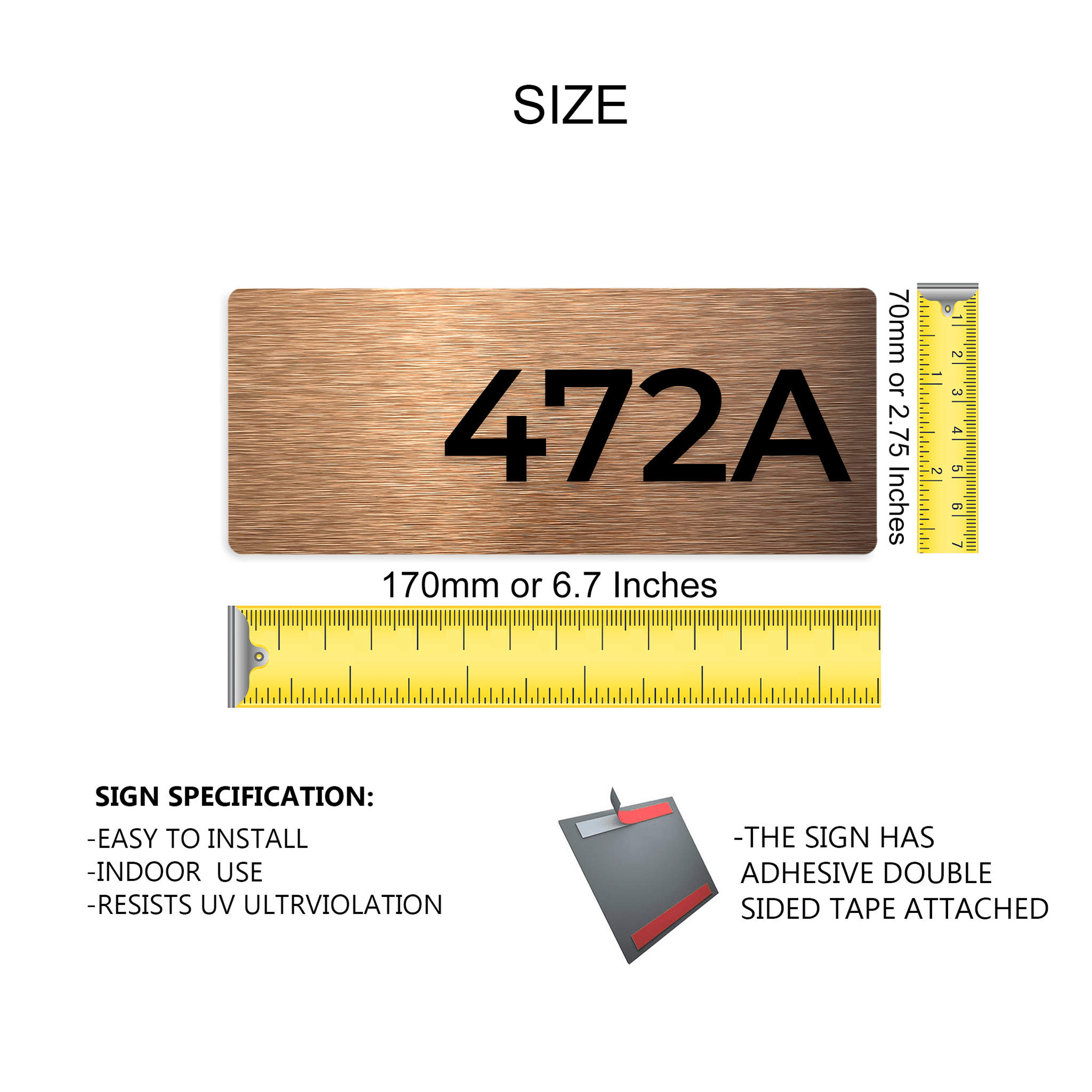 BRONZE APARTMENT NUMBER SIGNS - ALUMADESIGNCO Door Signs - Custom Door Signs For Business & Office