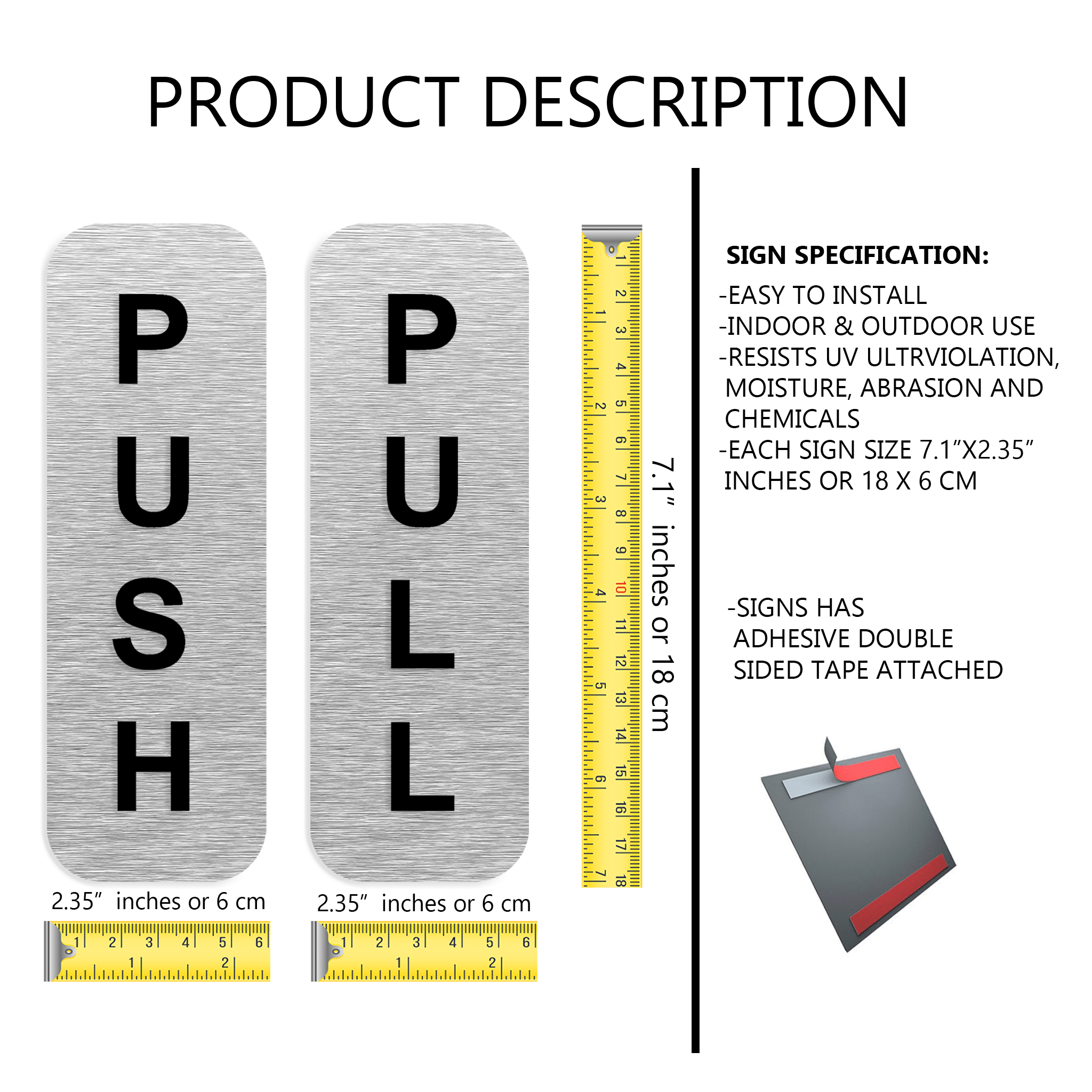 PUSH AND PULL SIGNAGE - ALUMA Door Signs - Custom Door Signs For Business & Office