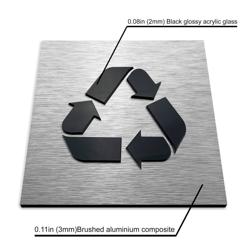 TRASH RECYCLE SIGNS - ALUMADESIGNCO Door Signs - Custom Door Signs For Business & Office