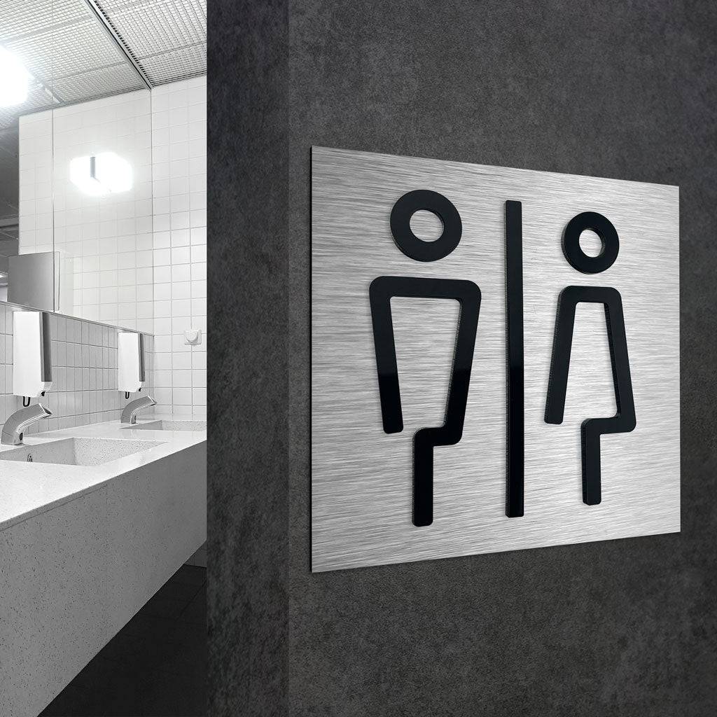 WOMEN AND MEN BATHROOM SIGN - ALUMADESIGNCO Door Signs - Custom Door Signs For Business & Office