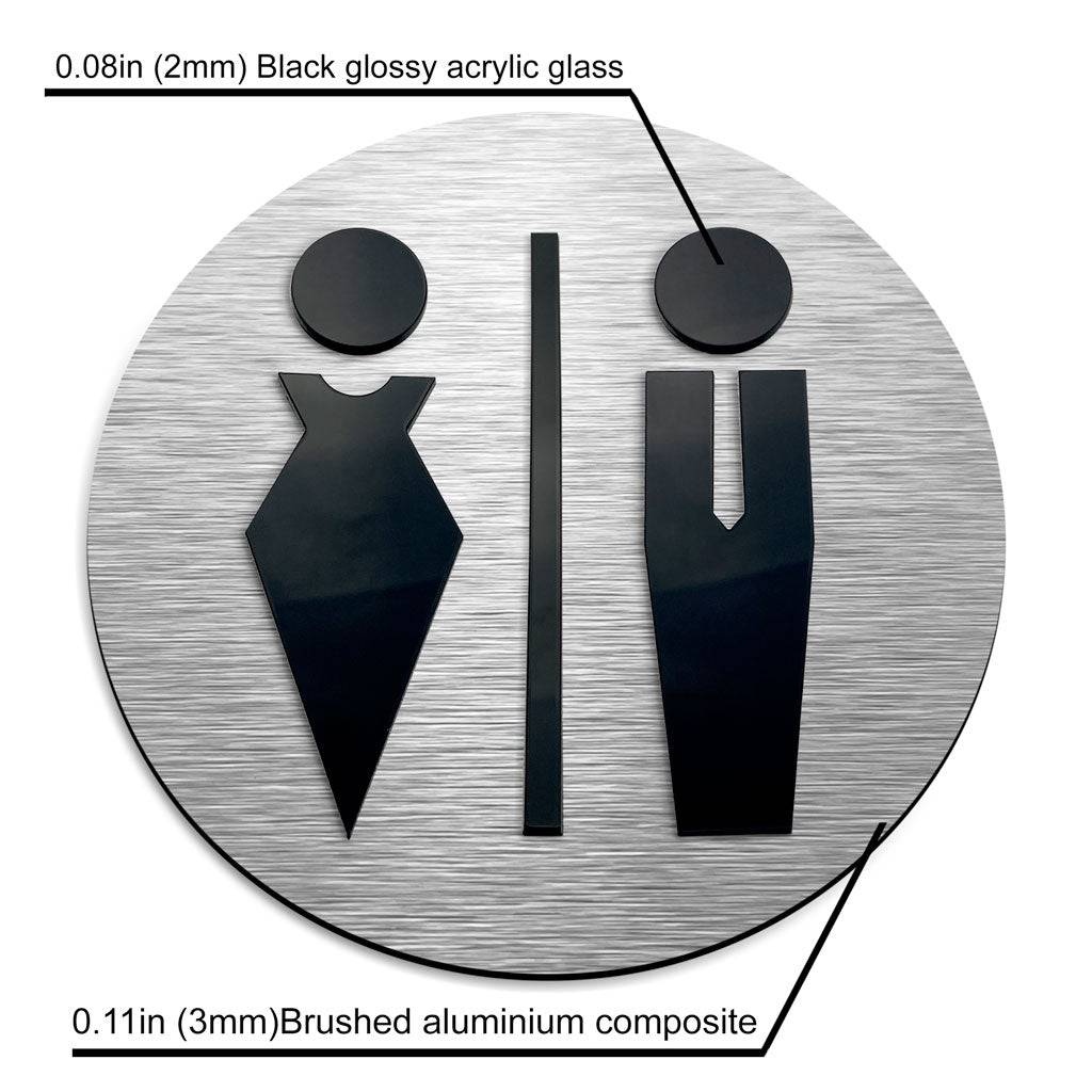 MALE AND FEMALE BATHROOM SIGNS - ALUMADESIGNCO Door Signs - Custom Door Signs For Business & Office