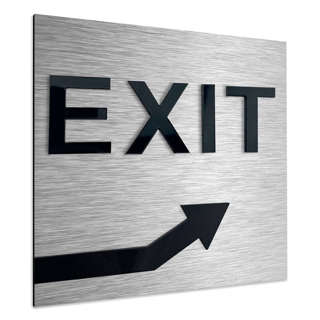 EXIT UP RIGHT ONLY SIGN - ALUMADESIGNCO Door Signs - Custom Door Signs For Business & Office