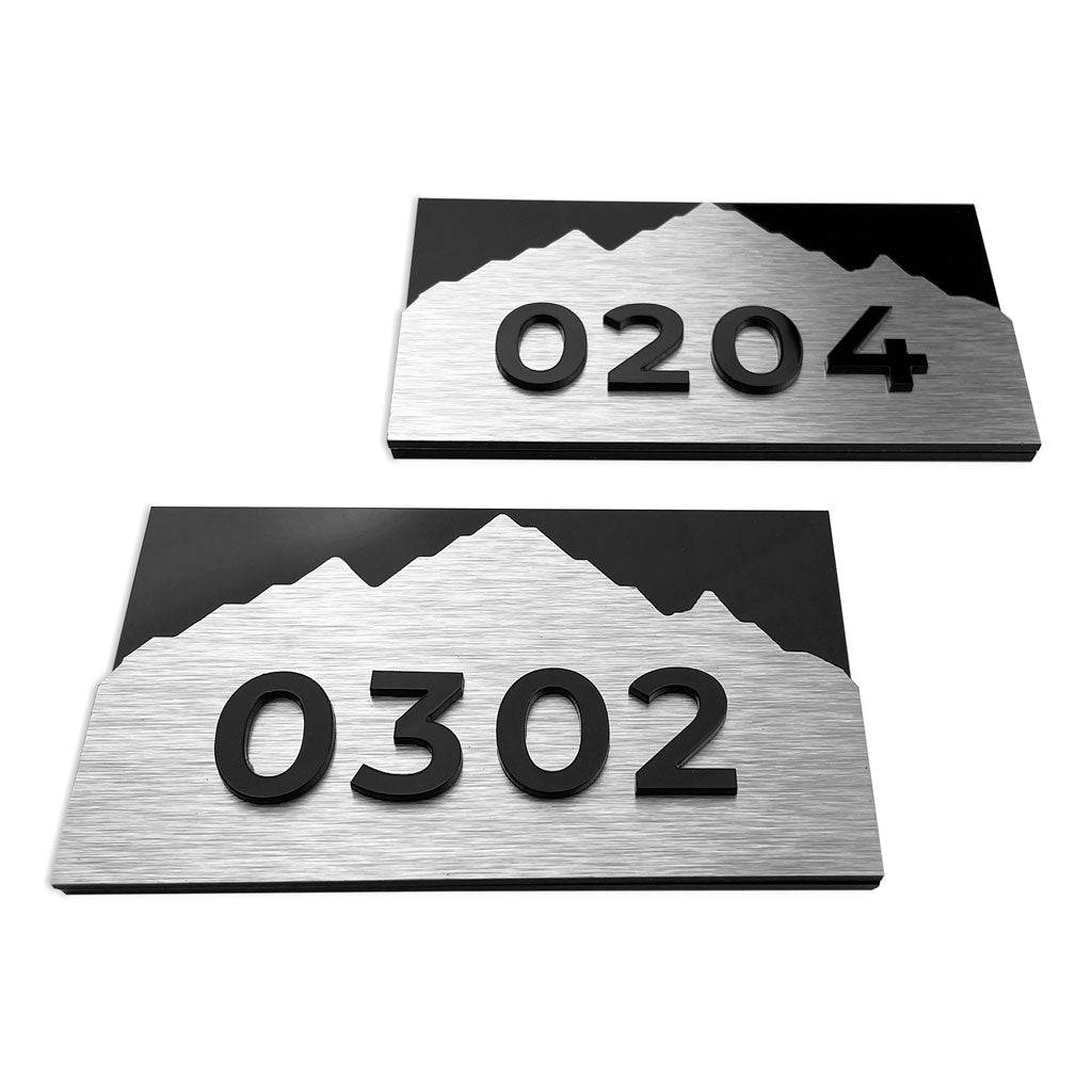 MOUNTAIN ROOM NUMBER SIGNAGE - ALUMADESIGNCO Door Signs - Custom Door Signs For Business & Office