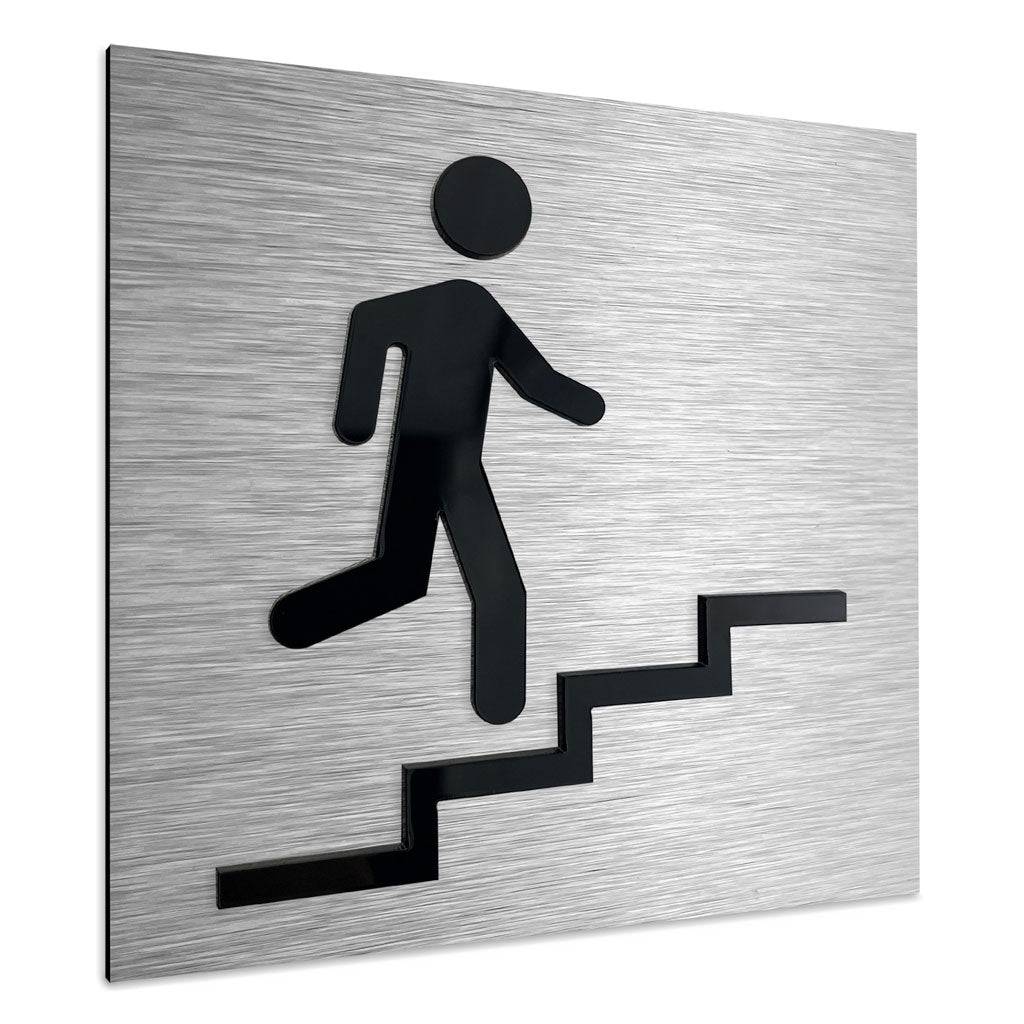 STAIR SIGN "UP RIGHT" - ALUMADESIGNCO Door Signs - Custom Door Signs For Business & Office