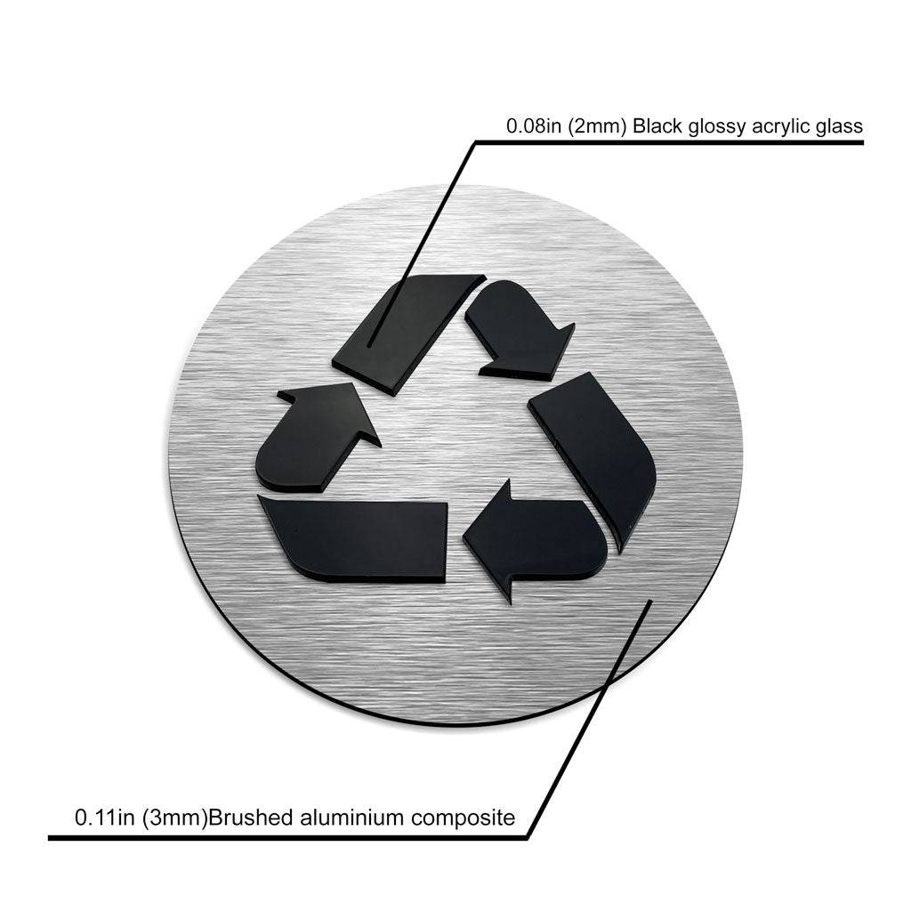 RECYCLING SIGNAGE - ALUMADESIGNCO Door Signs - Custom Door Signs For Business & Office