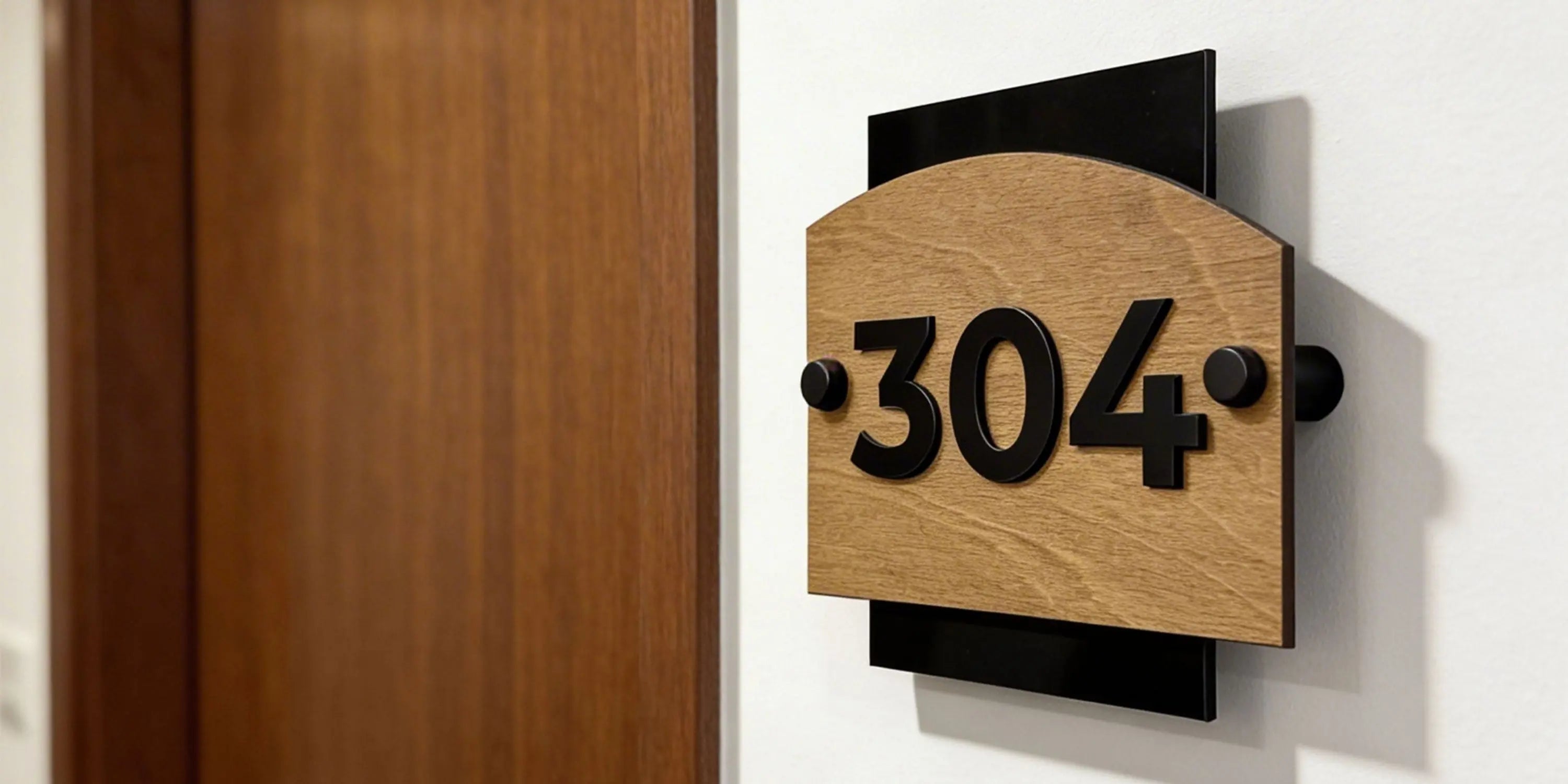 Wooden Door Number Signs for Hotels