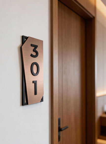 Collection image for: Brushed Bronze Room Number Signs for Hotels