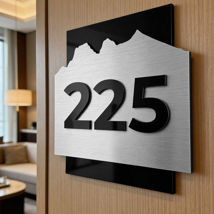 Collection image for: Modern Brushed Silver "Hotel Room Number Signs"