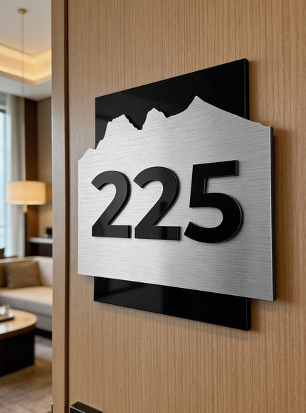 Collection image for: Modern Brushed Silver "Hotel Room Number Signs"