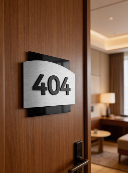 Collection image for: Architectural Brushed Silver Hotel Signage
