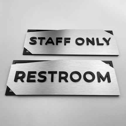 Premium custom office door sign by ALUMADESIGNCO featuring 3D layered construction and acrylic text, modern signage for offices, hotels, and apartments