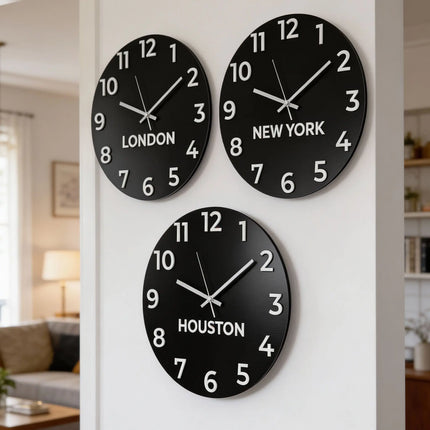 Custom City Name Clocks & Time Zone Signs
