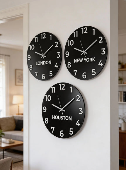 Custom City Name Clocks & Time Zone Signs