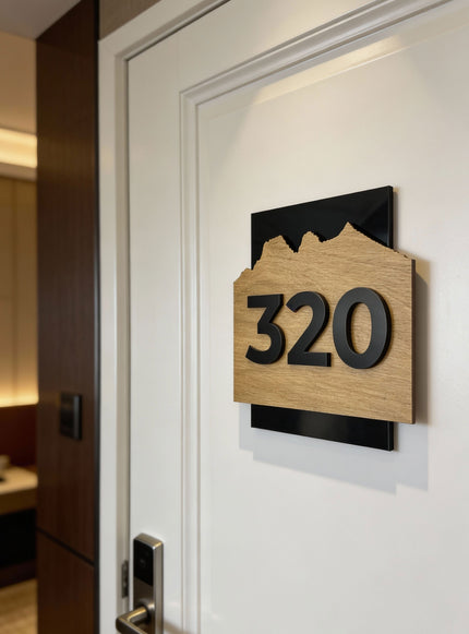 Collection image for: Wood Acrylic Room Number Sign