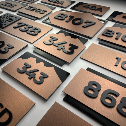 Collection image for: Brushed Bronze Room Number Signs for Hotels