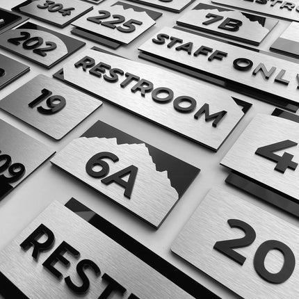 Collection image for: Architectural Brushed Silver Hotel Signage