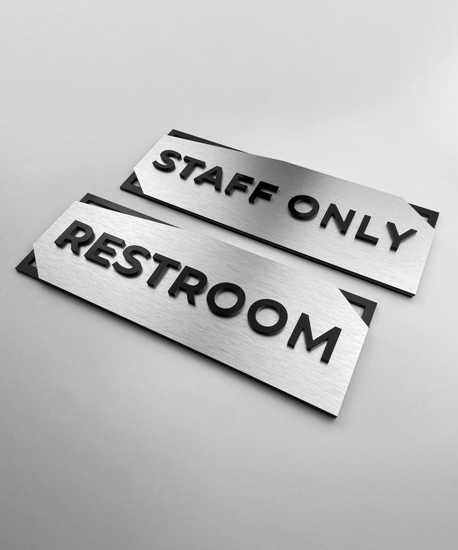 3D layered customisable office door sign by ALUMADESIGNCO featuring acrylic lettering, modern door signage for offices, meeting rooms, and workspaces