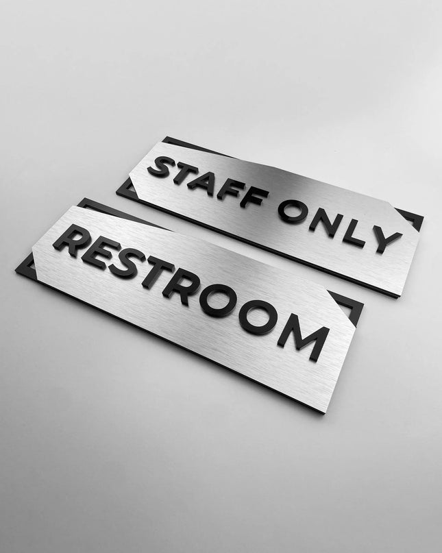 3D layered customisable office door sign by ALUMADESIGNCO featuring acrylic lettering, modern door signage for offices, meeting rooms, and workspaces