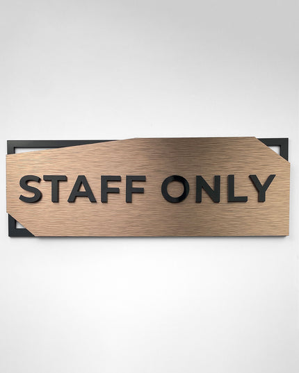 Custom bronze and acrylic 3D layered office door sign by ALUMADESIGNCO, modern signage for offices, meeting rooms, and contemporary interiors