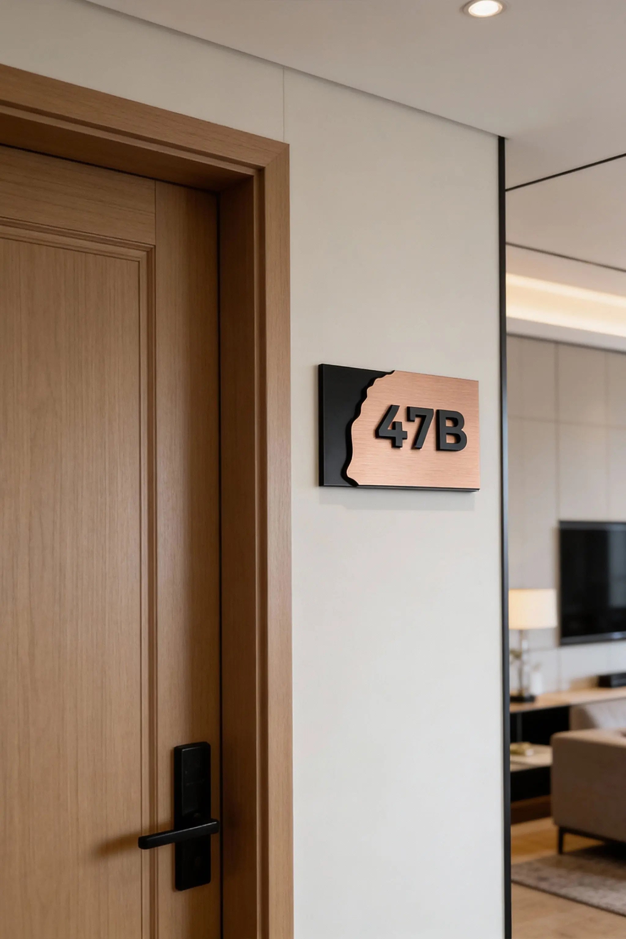 Interior Room Number sign - "Fusion" Design - ALUMADESIGNCO