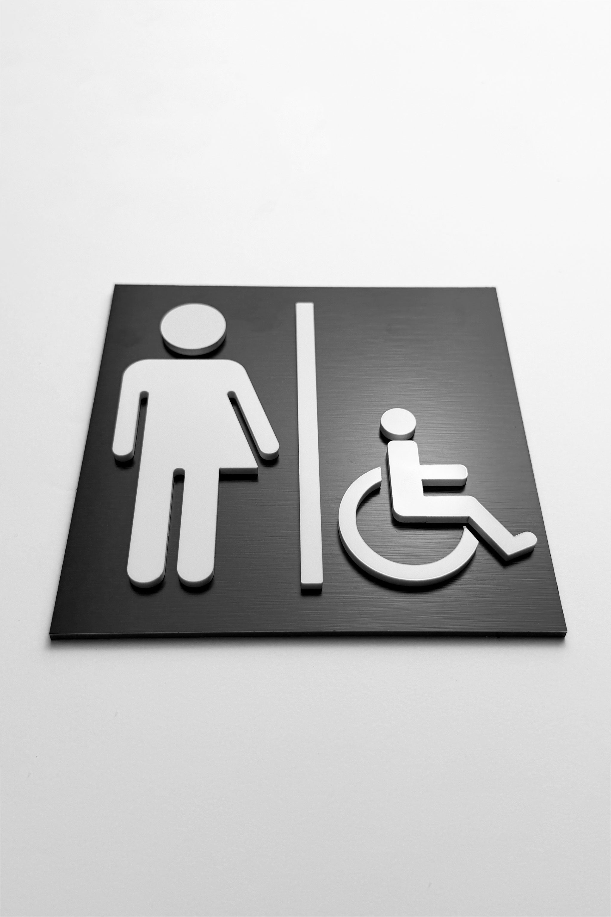 ALUMADESIGNCO all gender restroom sign with minimalist design, stylish bathroom signage for offices, hospitality spaces, and commercial buildings