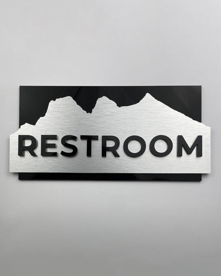 ALUMADESIGNCO Alpine custom door sign with acrylic lettering, premium signage for staff only rooms, offices, restrooms, and hotel interiors