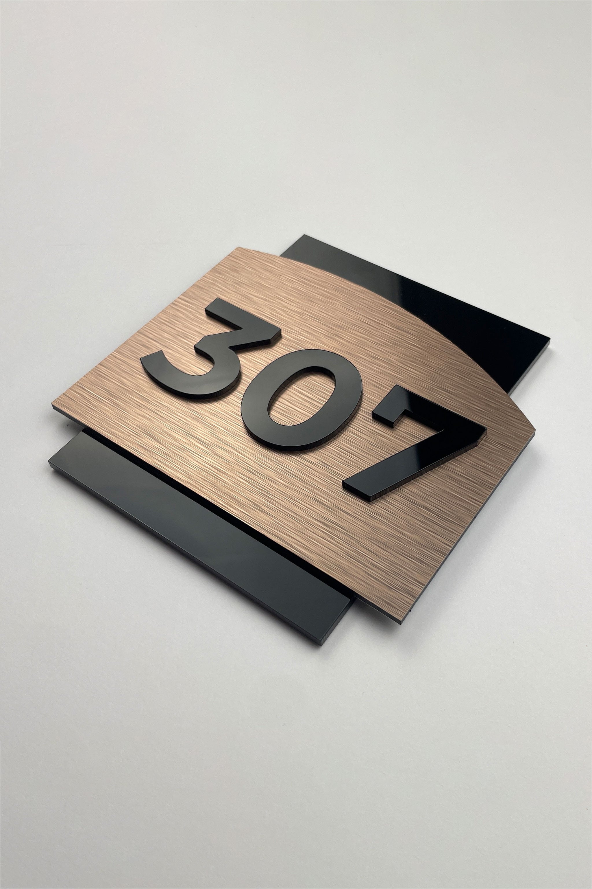 LUXURY HOTEL SIGN - "BRONZE ALUMINIUM & ACRYLIC GLASS" - ALUMADESIGNCO Door Signs - Custom Door Signs For Business & Office