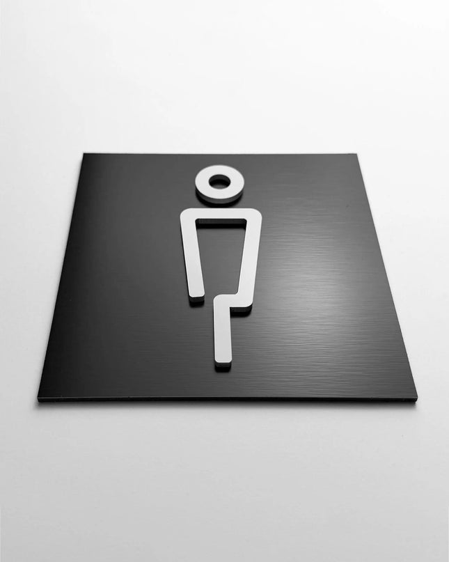 Men’s toilet sign by ALUMADESIGNCO, modern restroom door plaque for hotels, offices, restaurants, and public interior spaces