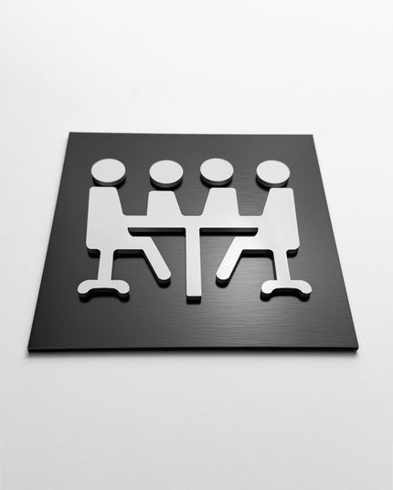 Conference room sign by ALUMADESIGNCO, stylish meeting room door plaque for offices, co-working spaces, hotels, and modern interiors