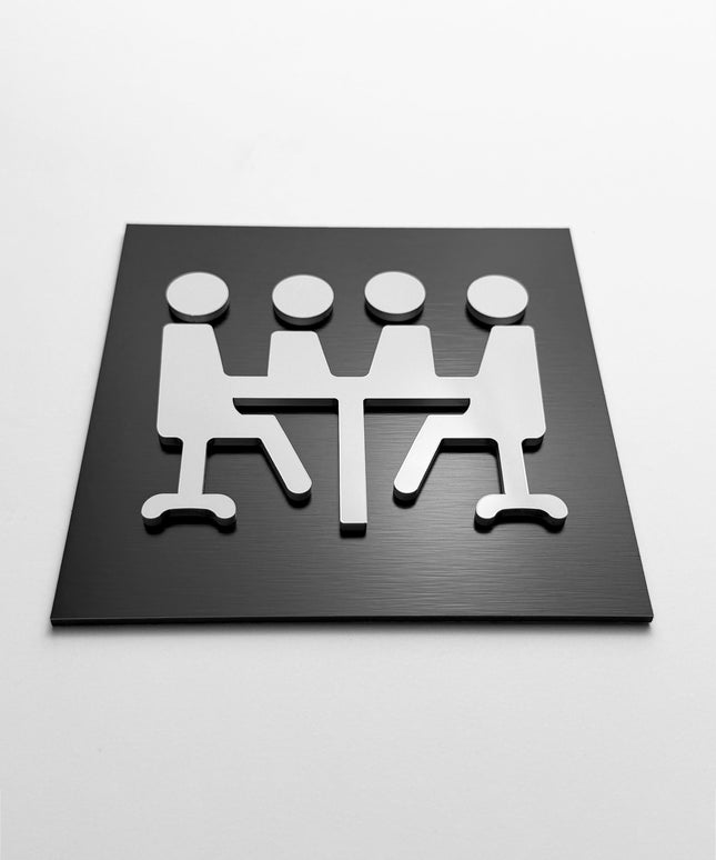 Conference room sign by ALUMADESIGNCO, stylish meeting room door plaque for offices, co-working spaces, hotels, and modern interiors