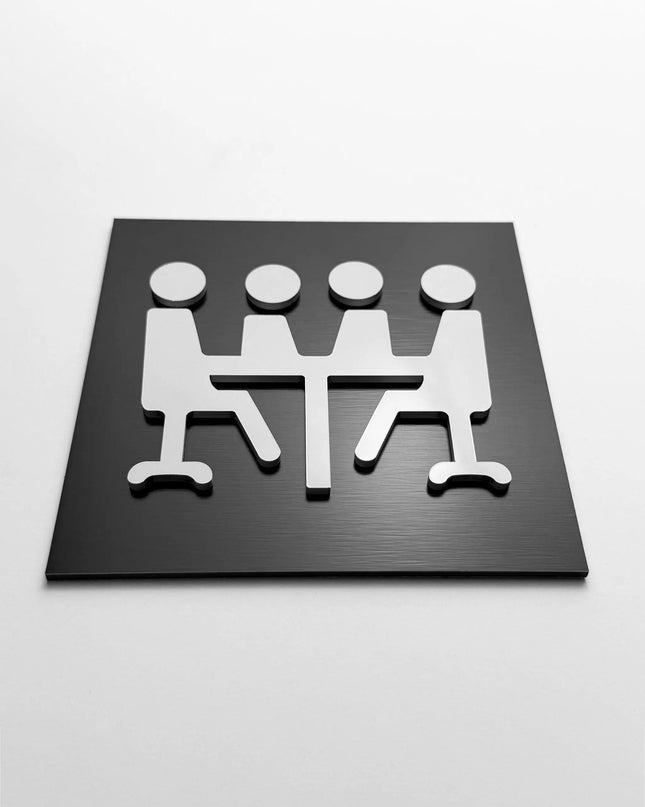 Conference room sign by ALUMADESIGNCO, stylish meeting room door plaque for offices, co-working spaces, hotels, and modern interiors