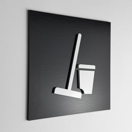 ALUMADESIGNCO utility room sign with modern lettering, premium door signage for offices, hotels, apartments, warehouses, and commercial interiors