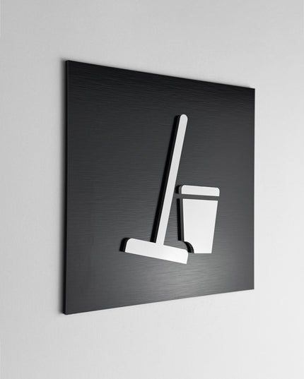 ALUMADESIGNCO utility room sign with modern lettering, premium door signage for offices, hotels, apartments, warehouses, and commercial interiors