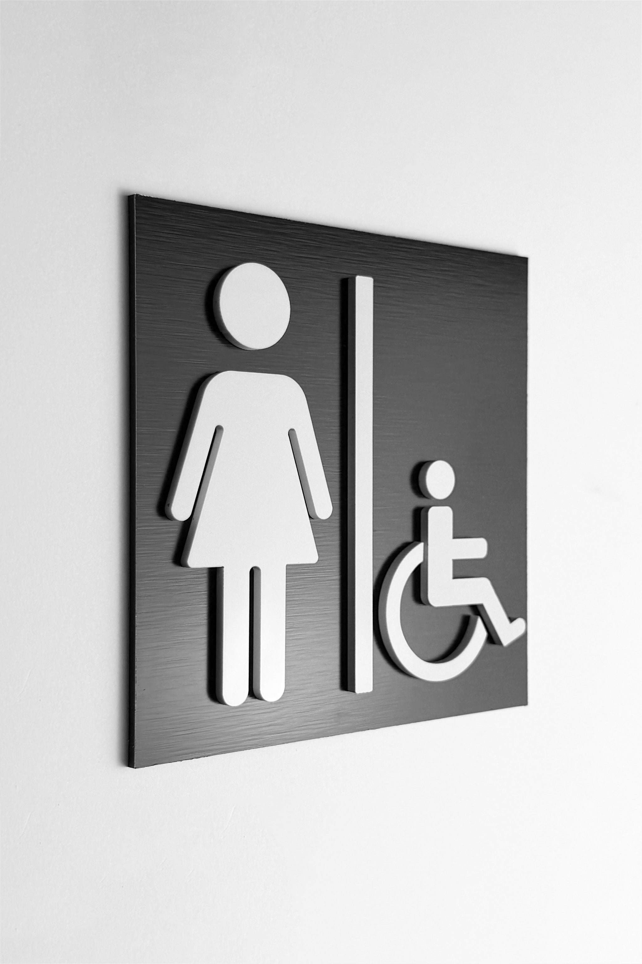 Womens & Handicap Restroom Sign - ALUMADESIGNCO Door Signs - Custom Door Signs For Business & Office