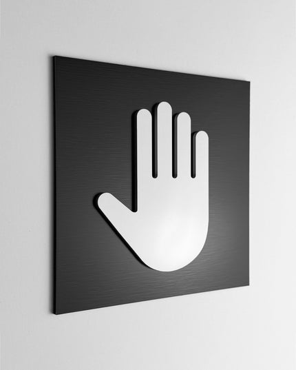 ALUMADESIGNCO employees only signage with modern lettering, premium restricted area door sign for offices, hotels, warehouses, and commercial interiors