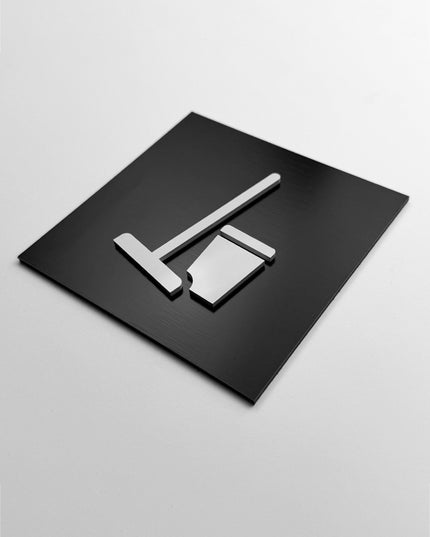 ALUMADESIGNCO utility room door sign with minimalist design, premium signage for service rooms, commercial buildings, and industrial interiors