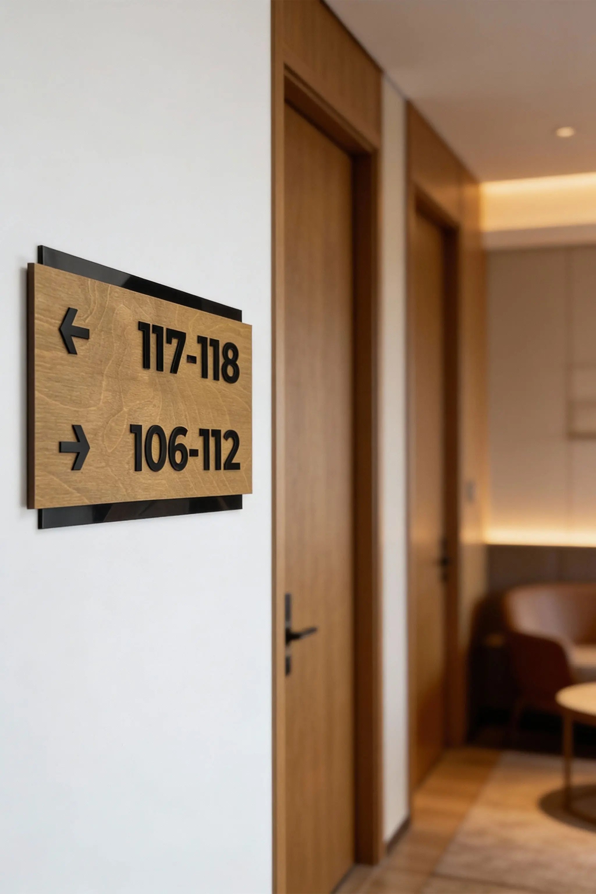 Wayward Sign Directional Way Sign - Birch Wood Wayfinding Signage - ALUMADESIGNCO