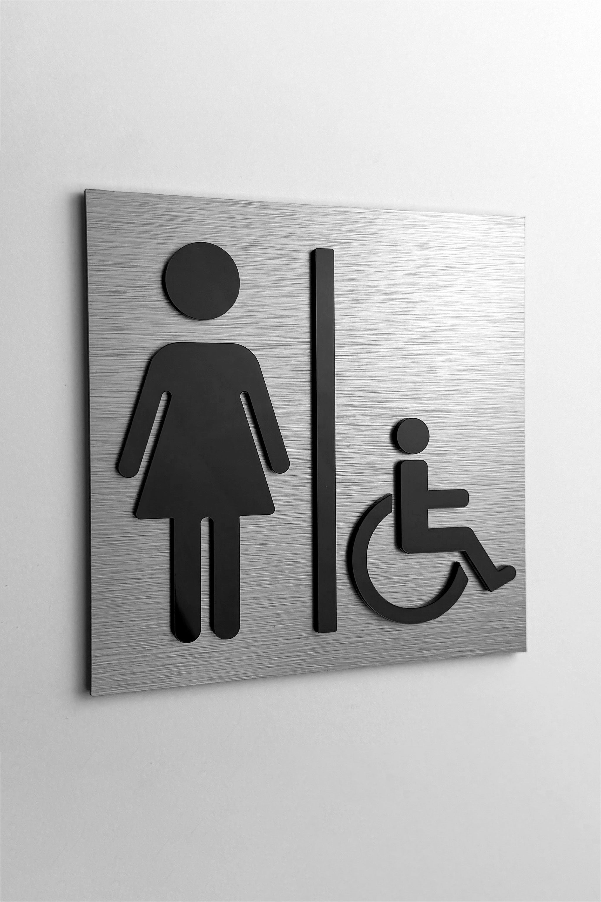 Womens & Handicap Restroom Sign - ALUMADESIGNCO Door Signs - Custom Door Signs For Business & Office