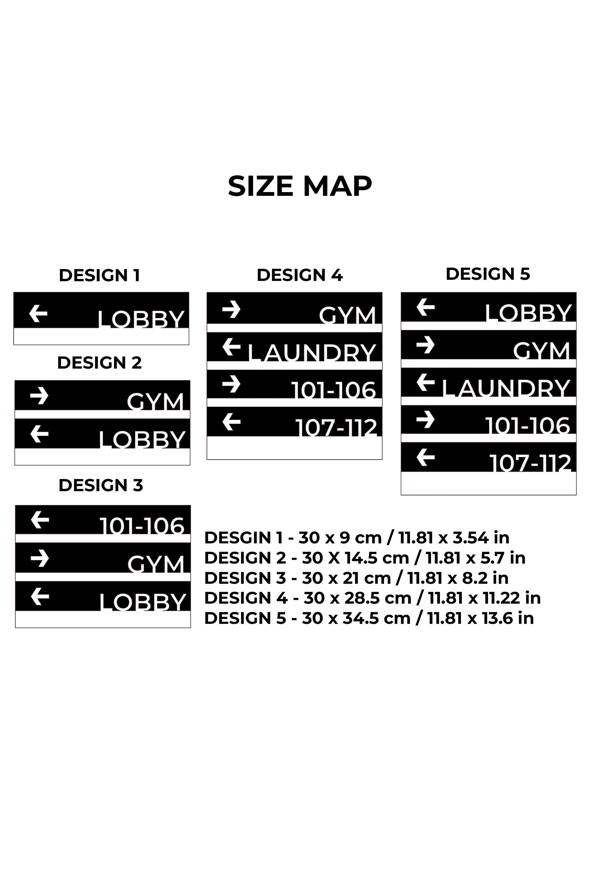 Premium Modern directional wall plaque by ALUMADESIGNCO, stylish wayfinding signage for lobbies, hallways, offices, and hospitality interiors