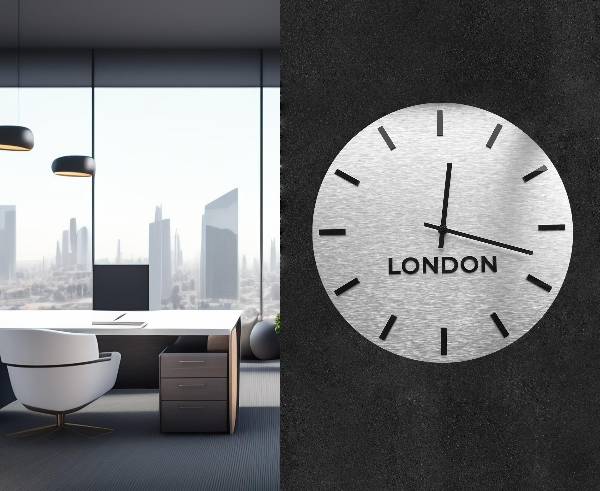 CUSTOMISABLE TIME ZONE WALL CLOCK - ALUMADESIGNCO Door Signs - Custom Door Signs For Business & Office