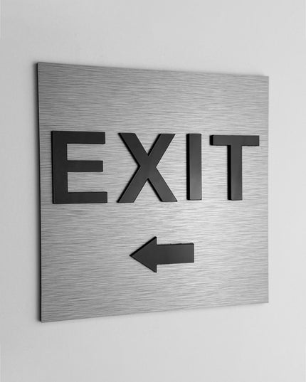 Premium exit left only plaque by ALUMADESIGNCO, modern directional sign for hospitality interiors, offices, and public spaces