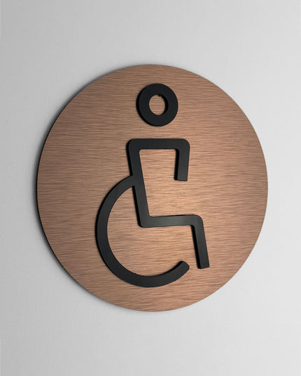 ALUMADESIGNCO accessible door sign with minimalist modern style, handicap only signage for offices, hotels, cafés, and contemporary interiors