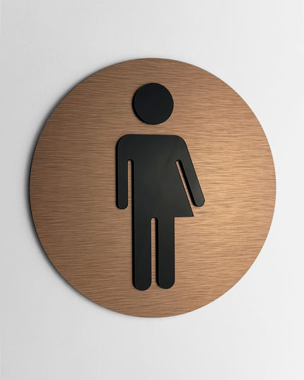 Premium unisex bathroom plaque by ALUMADESIGNCO, modern restroom door sign for hospitality interiors, restaurants, offices, and public spaces