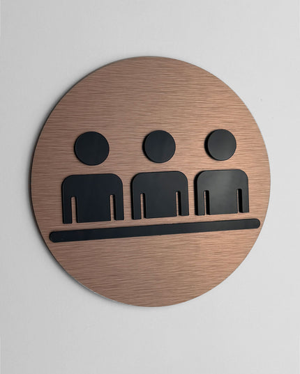 ALUMADESIGNCO meeting room door sign with minimalist modern style, office signage for conference rooms, hotels, studios, and contemporary interiors