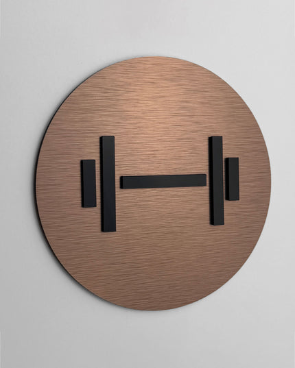 Premium gym plaque by ALUMADESIGNCO, modern fitness room sign for hospitality interiors, apartment amenities, and office wellness spaces