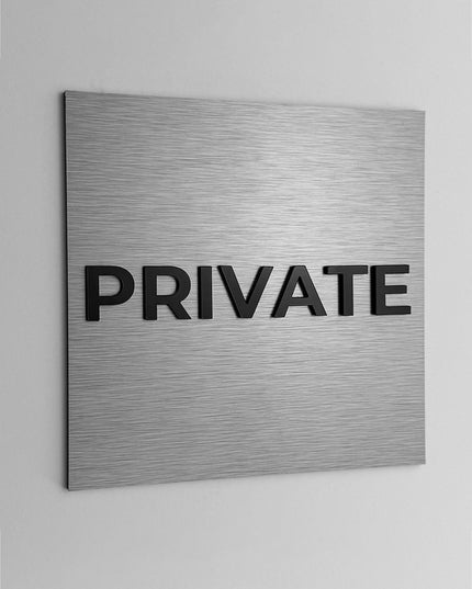 ALUMADESIGNCO room privacy sign for doors, premium interior wayfinding signage for offices, hotels, apartments, and commercial spaces