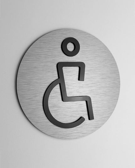 Premium handicap only plaque by ALUMADESIGNCO, modern wheelchair access sign for hospitality interiors, restaurants, offices, and public spaces