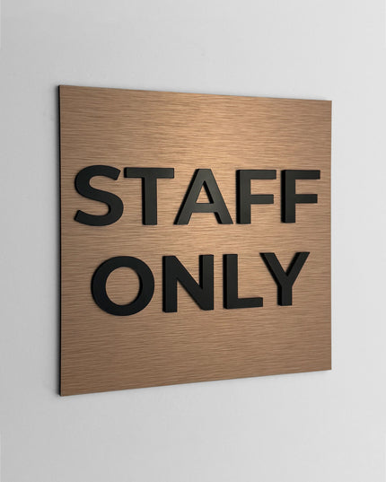 Staff only sign by ALUMADESIGNCO, stylish door plaque for employee areas, utility rooms, offices, and modern interior spaces